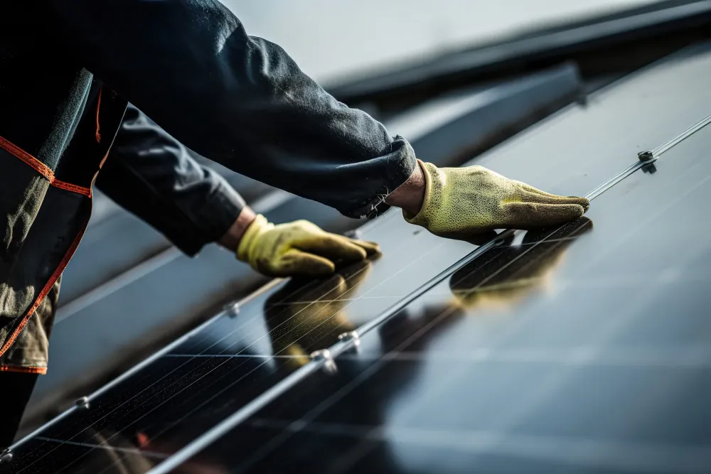 Pose de panneaux photovoltaïque à Gimat